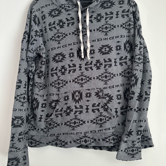 Hollister Gray and Black Patterned Hoodie - Picture 1 of 4